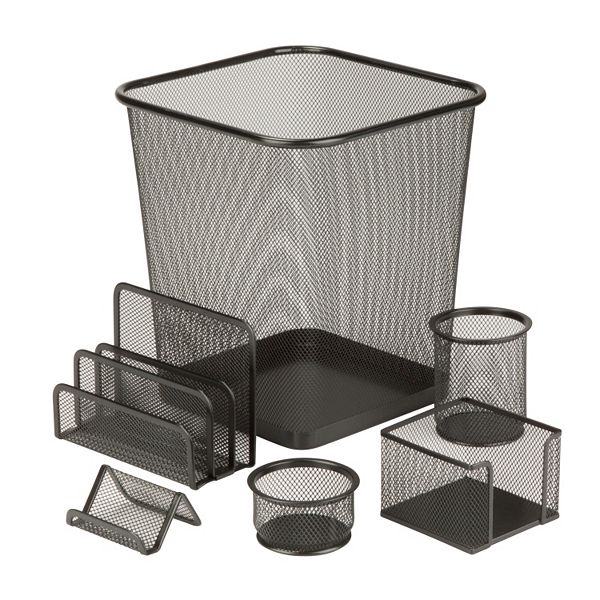 Honey-Can-Do 6-piece Steel Mesh Desk Set  Honey-Can-Do