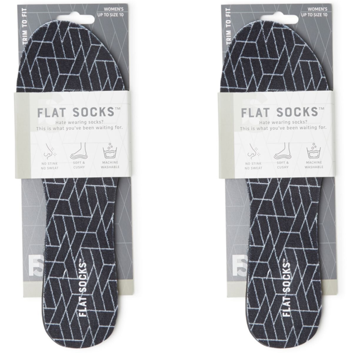 Набор из 2 носков на плоской подошве с геометрическим узором Flat Socks