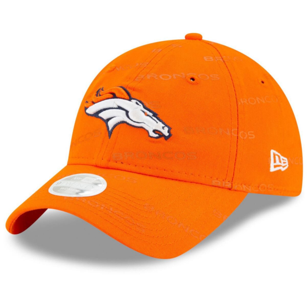 Женская регулируемая шляпа New Era Orange Denver Broncos Worded 9TWENTY New Era