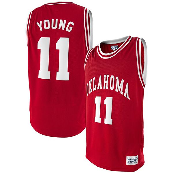 Мужская оригинальная баскетбольная майка в стиле ретро Trae Young Crimson Oklahoma Earlys Alumni Alumni Original Retro Brand