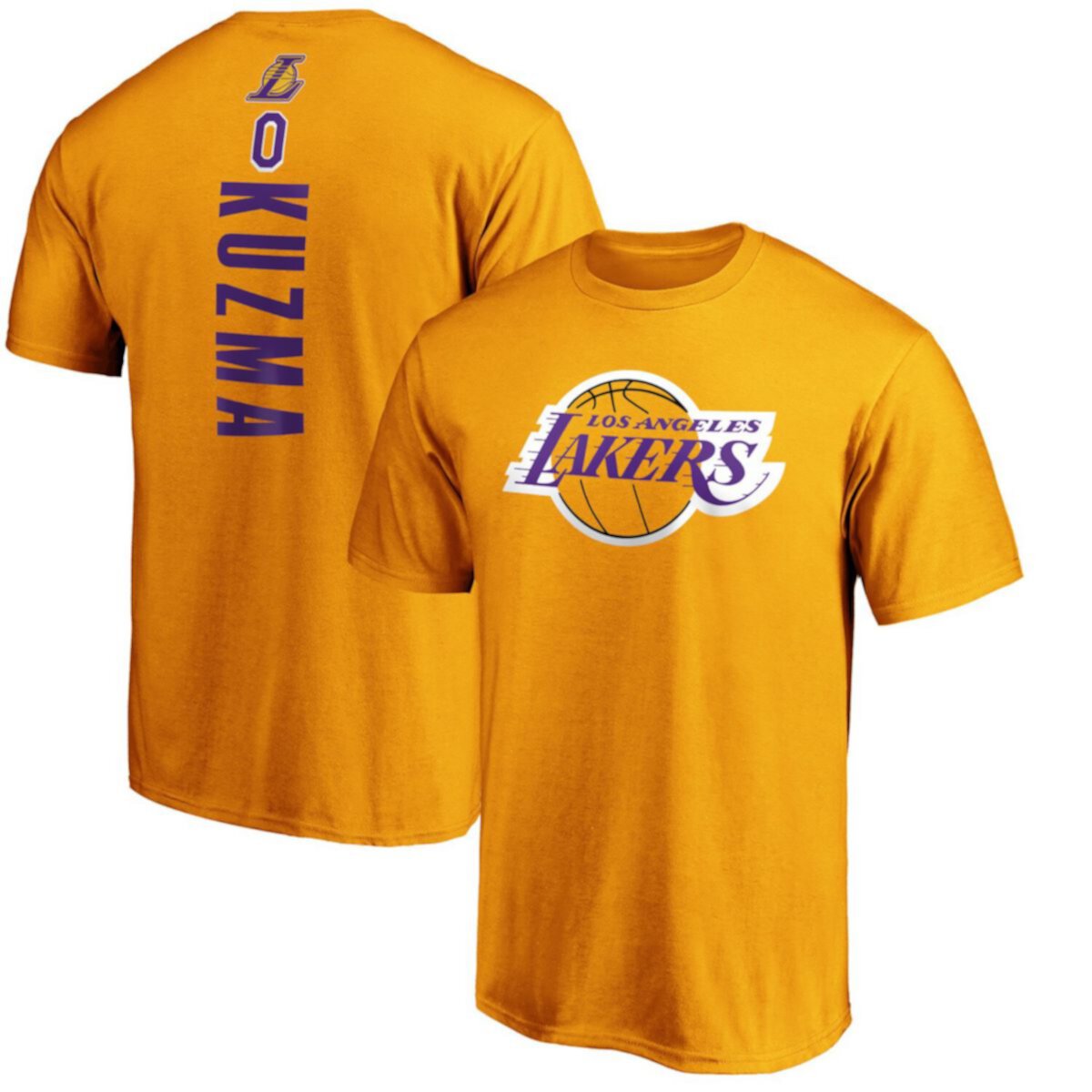 Men's Fanatics Branded Kyle Kuzma Gold Los Angeles Lakers Team Playmaker Name & Number T-Shirt Fanatics