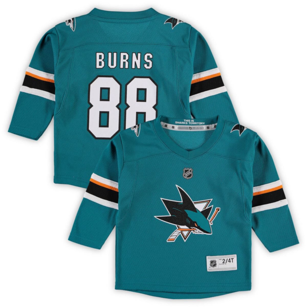 Купить Футболки Джерси для малышей Brent Burns Teal San Jose Sharks