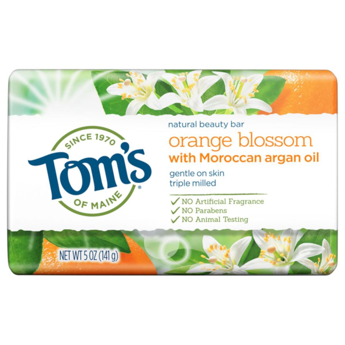 Натуральное мыло Tom's of Maine «Апельсиновый цвет» с марокканским аргановым маслом, 5 унций. Tom's of Maine