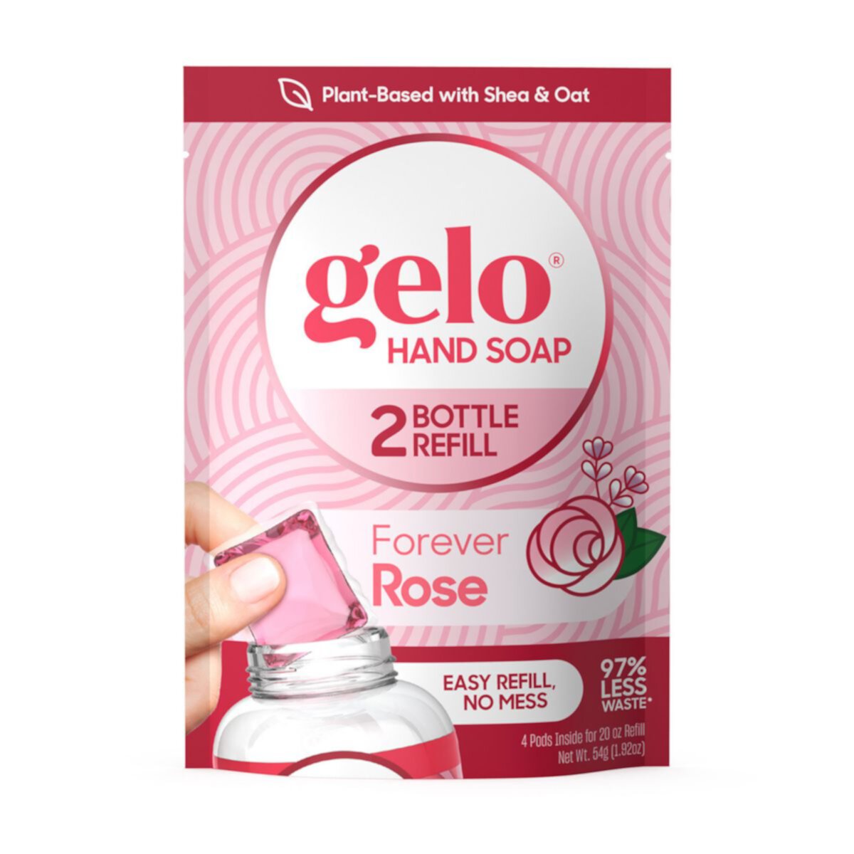 Пенное мыло для рук Gelo - Forever Rose, 20 жидких унций Gelo
