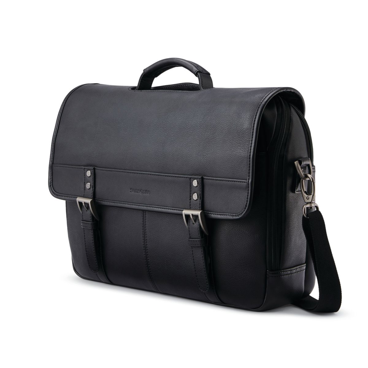 Samsonite Flapover Leather Messenger Bag Samsonite