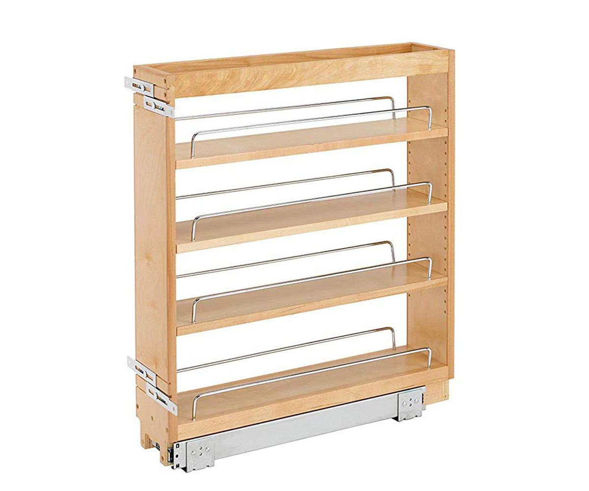 Rev-A-Shelf 448-BC-6C 6.5&#34; Выдвижная деревянная стойка-органайзер для кухонного шкафа, клен Rev-A-Shelf