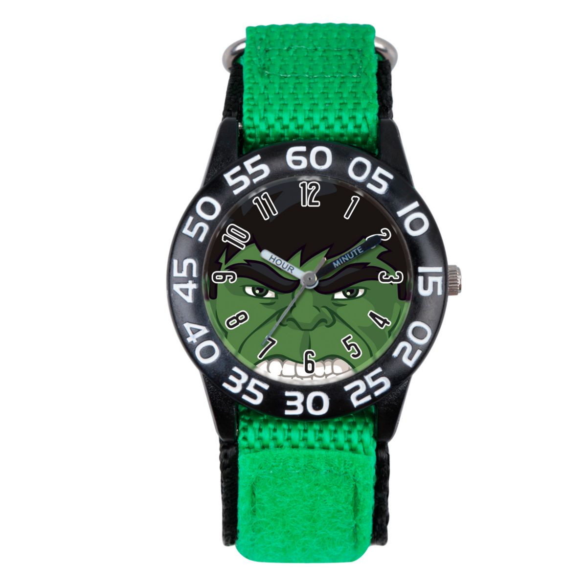 Детские черно-зеленые пластиковые часы Marvel The Incredible Hulk Marvel