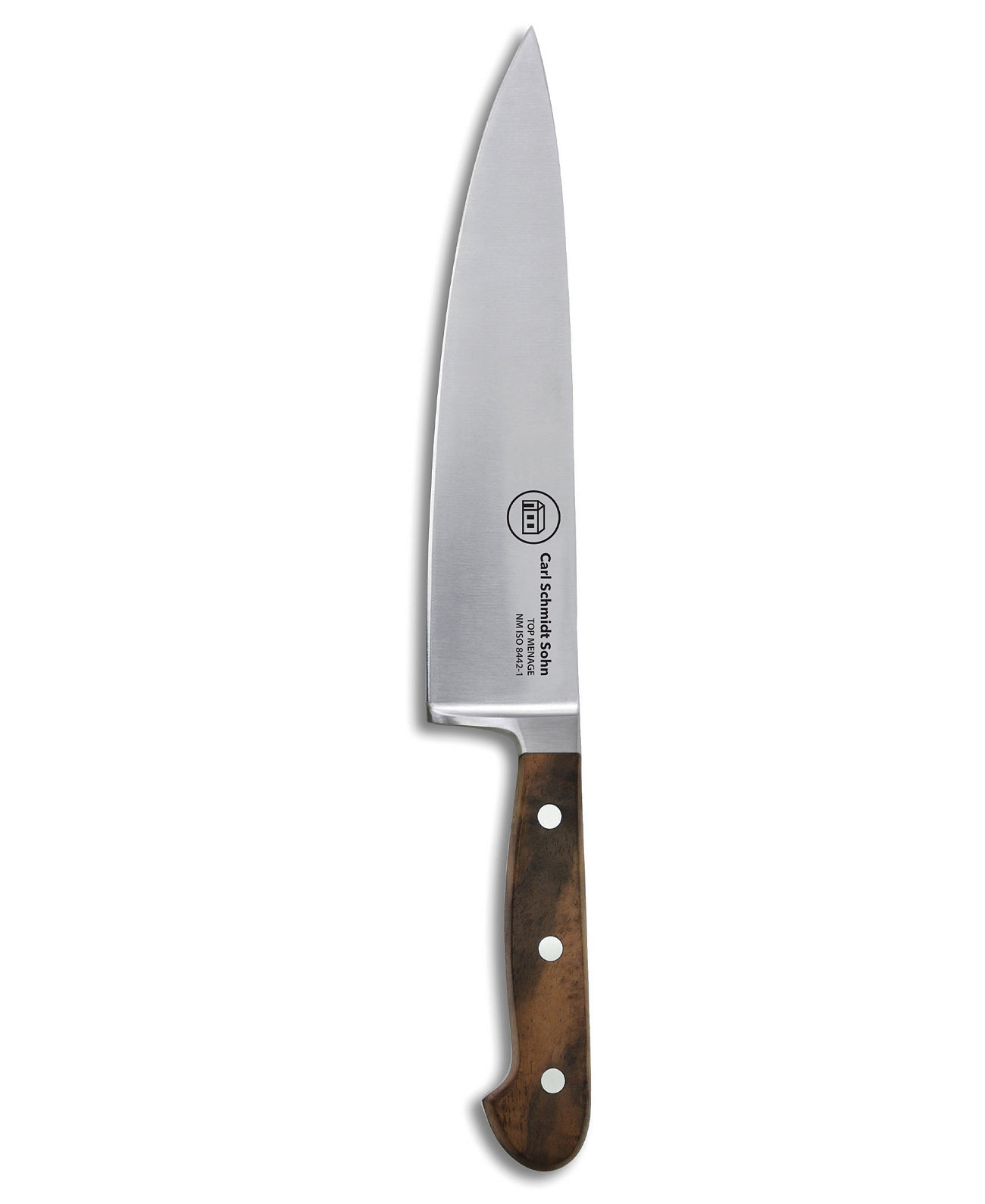 TESSIN Немецкий 8-дюймовый нож шеф-повара с ручкой из орехового дерева Carl Schmidt Sohn