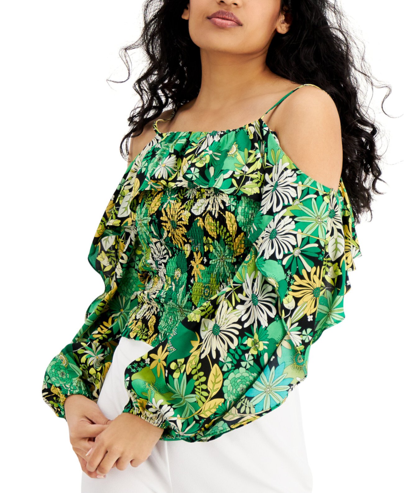 INC Printed Cold-Shoulder Top, Created for Macy's INC International Concepts