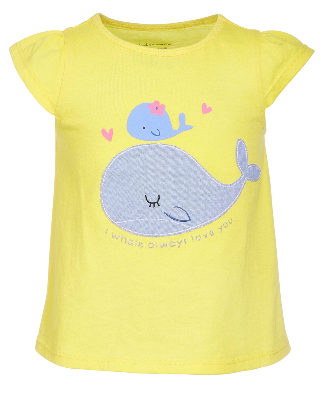 Хлопковый топ Baby Girls Whale Love, созданный для Macy's First Impressions