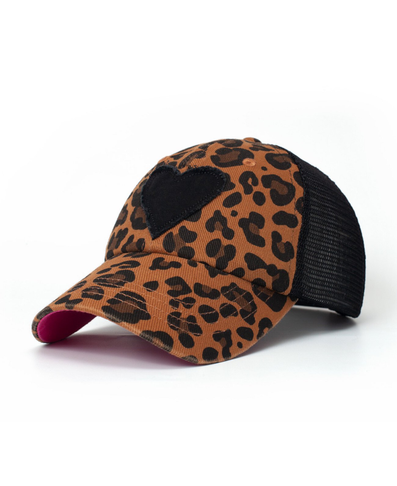 Женская регулируемая сетчатая кепка с леопардовым принтом и сердцем, леопардовая женская кепка дальнобойщика Leopard Lady Shady Lady