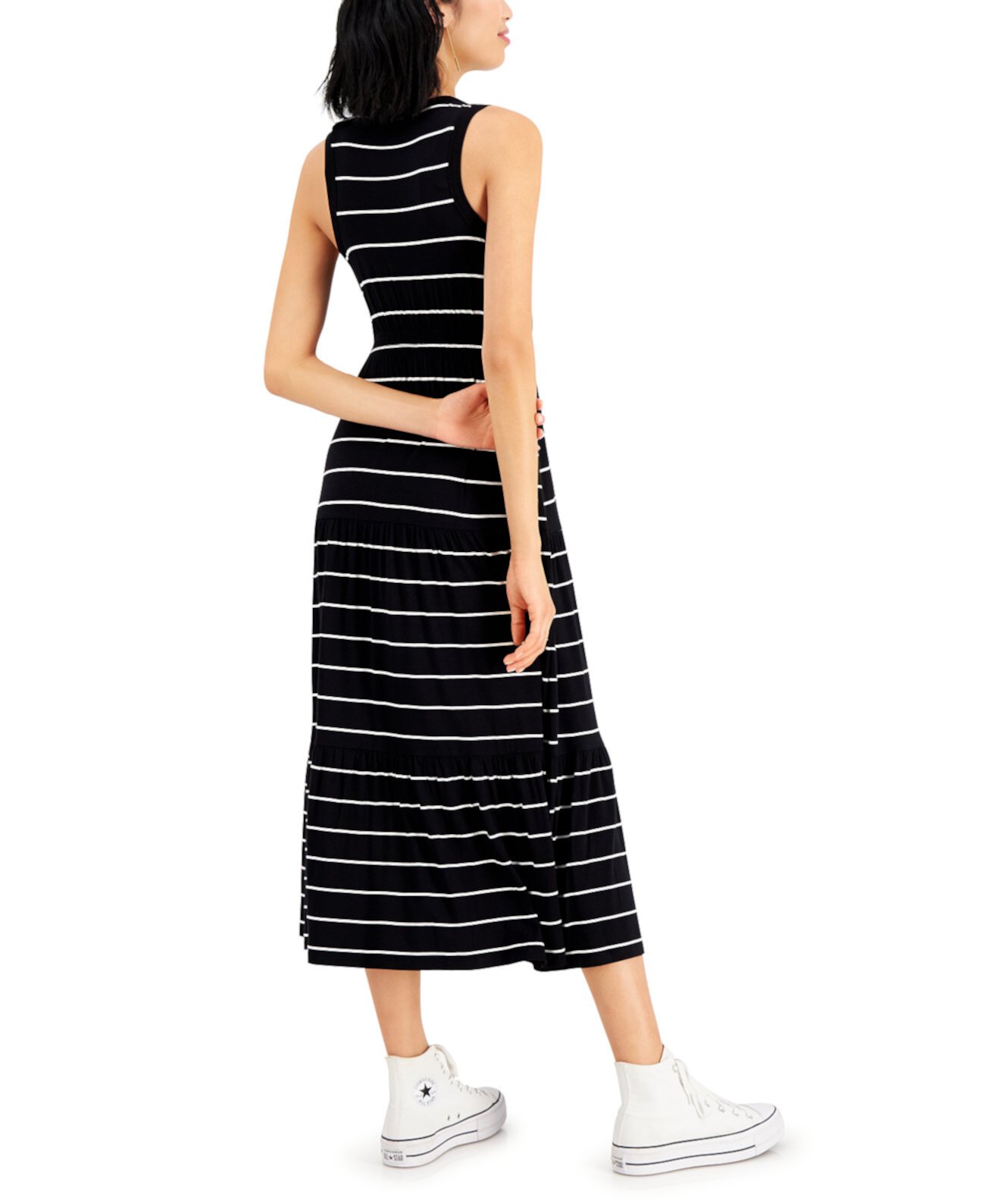 Полосатое платье макси без рукавов, созданное для Macy's Style & Co