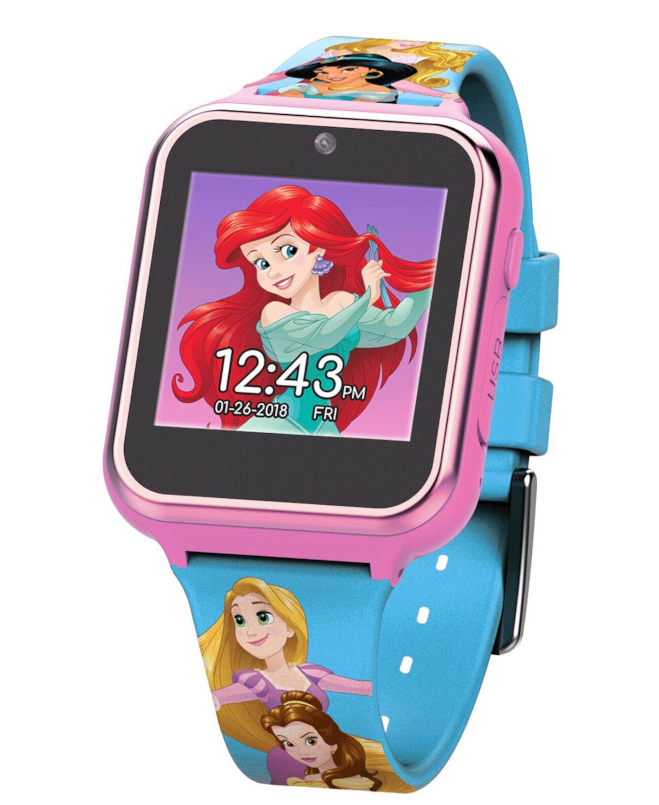 Смарт-часы с сенсорным экраном для детей Disney Princess с розовым силиконовым ремешком, 46 мм x 41 мм ACCUTIME