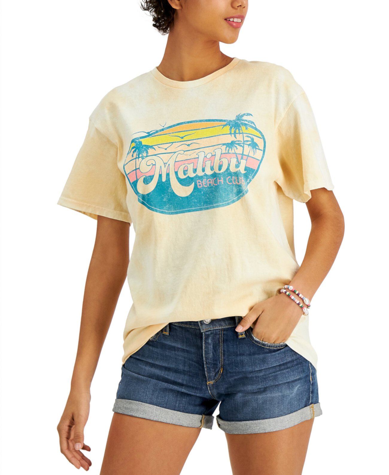 Juniors' Cotton Malibu-Graphic T-Shirt Love Tribe
