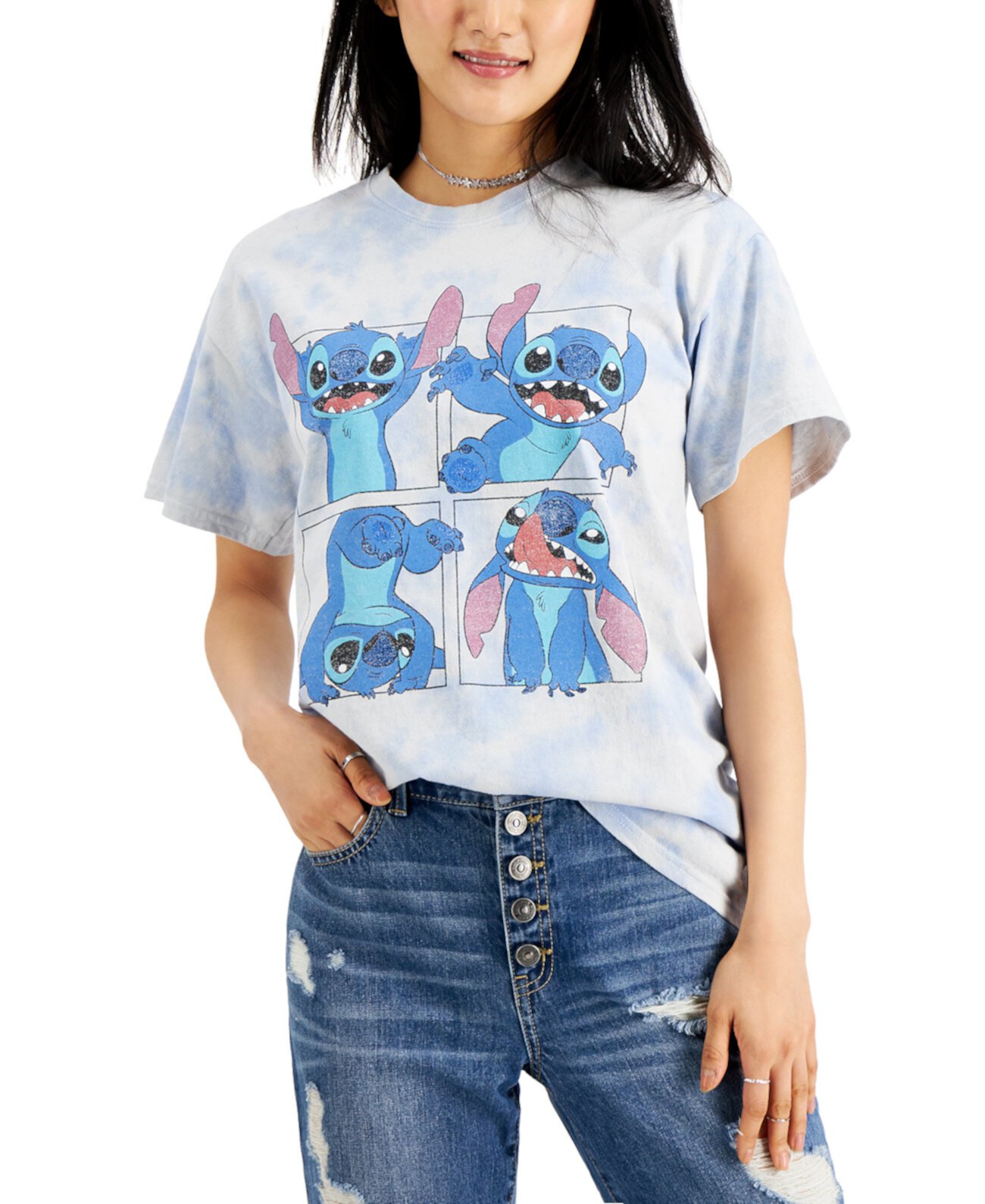 Juniors' Cotton Stitch-Graphic T-Shirt Disney
