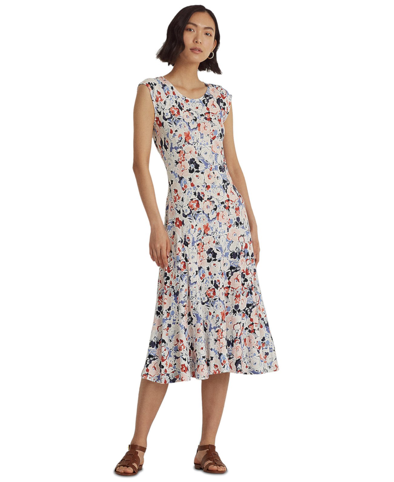 Платье миди с цветочным принтом Ralph Lauren