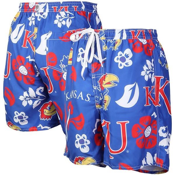 Мужские Шорты для плавания Wes & Willy Royal Kansas Jayhawks Floral Volley Logo Wes & Willy