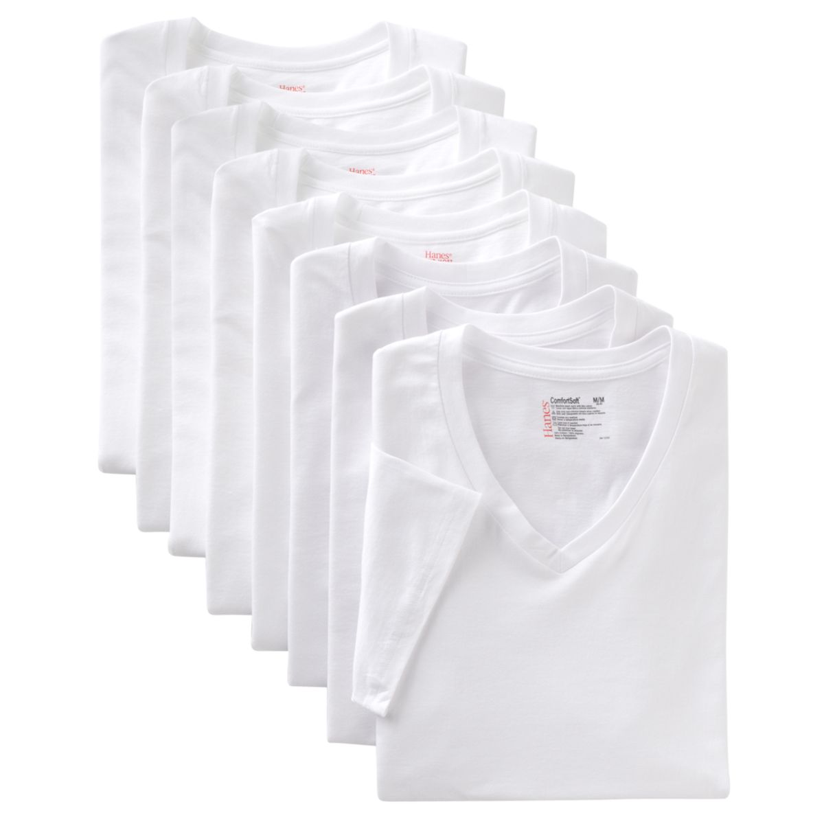 Мужские футболки Hanes® Classics из 6 шт. + 2 бонусных футболки ComfortSoft с V-образным вырезом Hanes