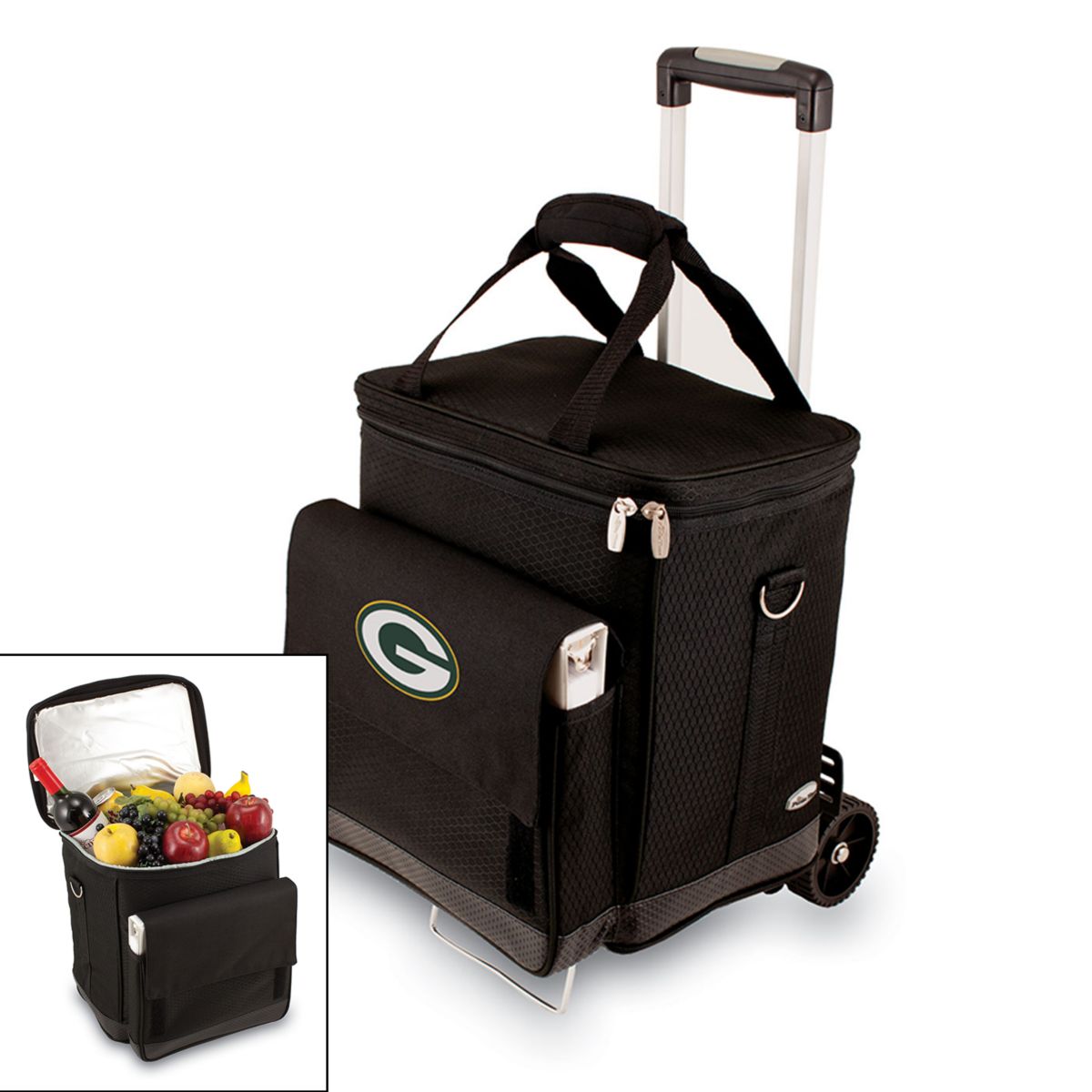 Изолированный холодильник для вина и ручная тележка для пикника Green Bay Packers Cellar Picnic Time