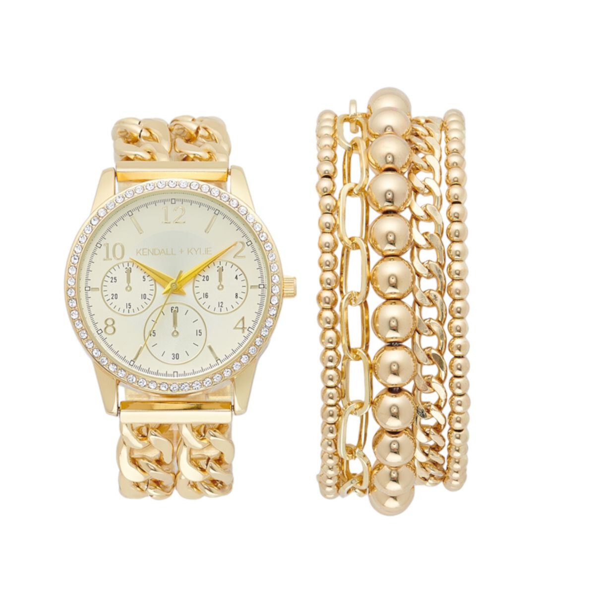 KENDALL & KYLIE - Женские часы с кристаллами и многожильный браслет KENDALL + KYLIE