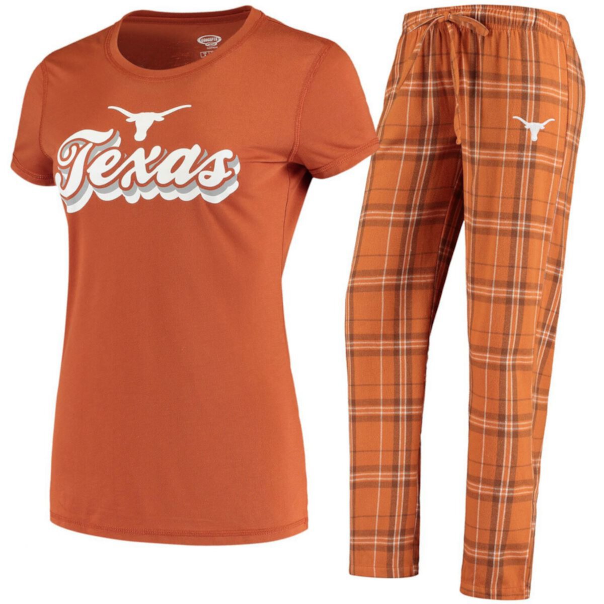 Women's Concepts Sport Texas Orange/White Texas Longhorns Ethos T-Shirt & Pants Sleep Set Unbranded