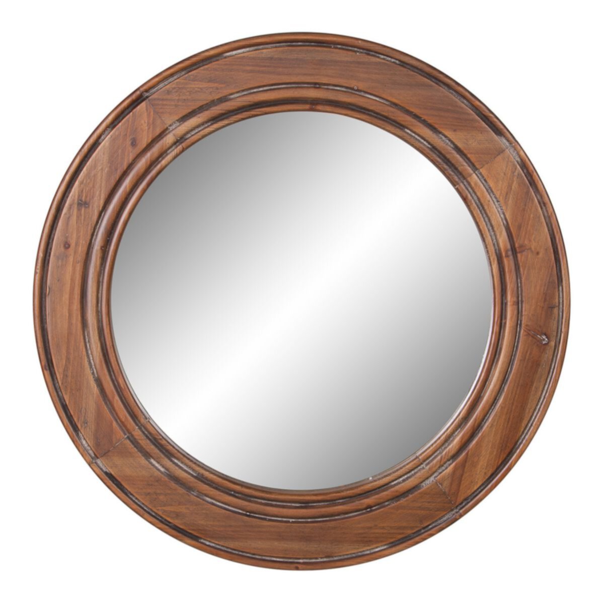 Большое круглое настенное зеркало с акцентом из мелиорированной древесины Patton Patton