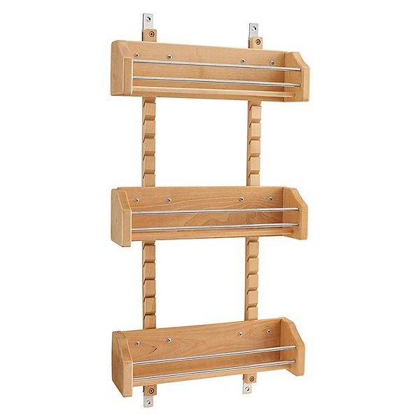 Rev-A-Shelf 4ASR-18 Средняя регулируемая 3-х полочная стойка для дверцы шкафа Деревянная стойка для специй Rev-A-Shelf