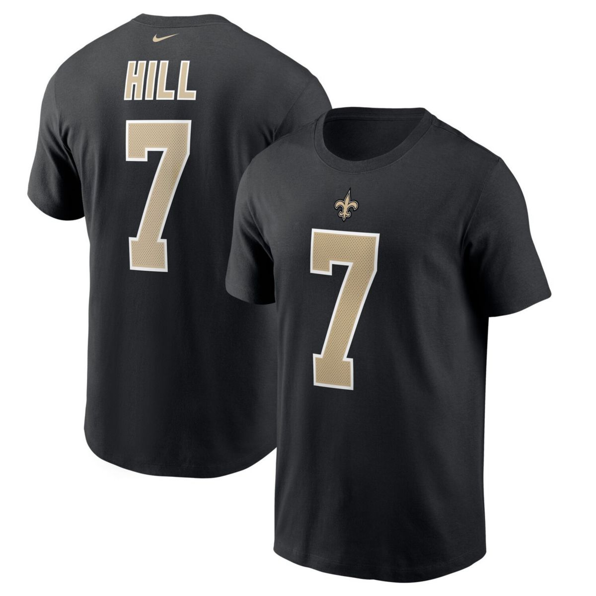 Черная мужская футболка с именем и номером игрока Nike Taysom Hill New Orleans Saints Nike