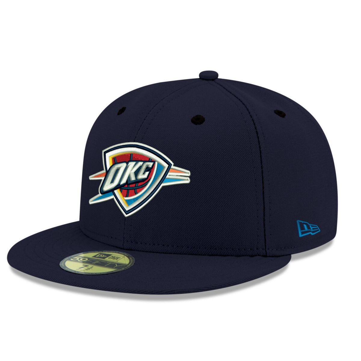 Мужская кепка New Era Navy Oklahoma City Thunder Official Team, цвет 59FIFTY, прилегающая шляпа New Era