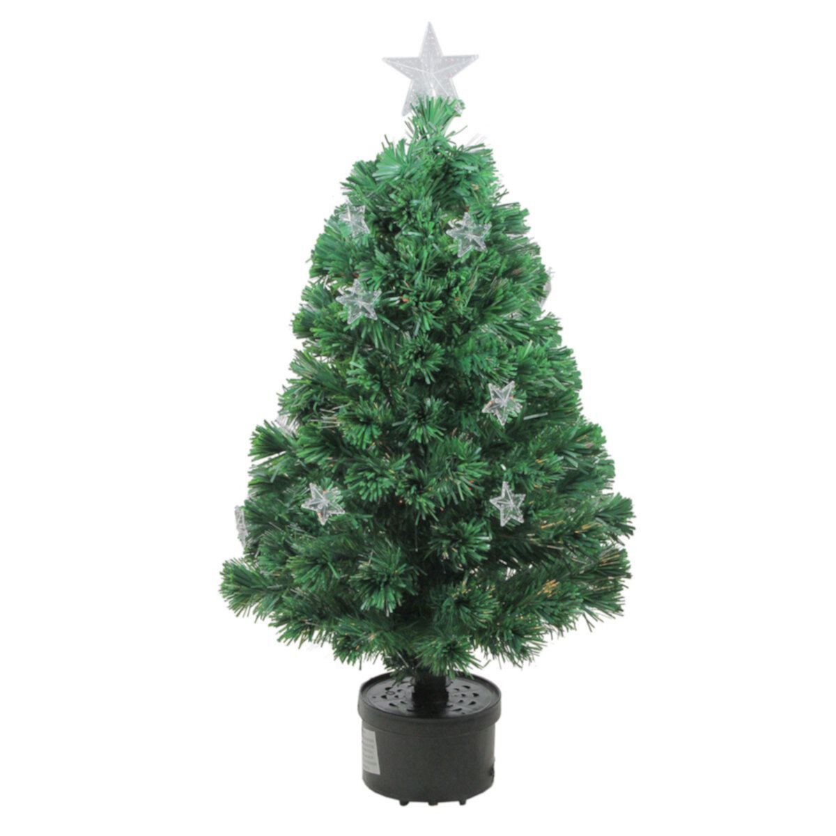 Northlight Seasonal 3' Pre-Lit Fiber Optic Artificial Christmas Tree with Stars Northlight