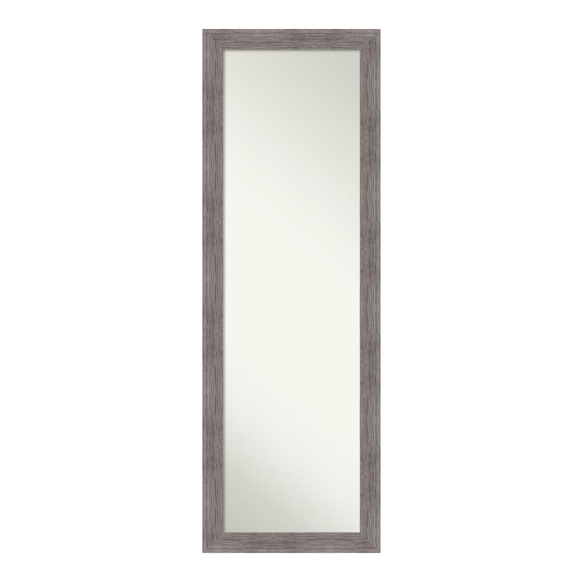 Amanti Art Pinstripe Plank Grey Narrow Full Length Over-The-Door Mirror Amanti Art