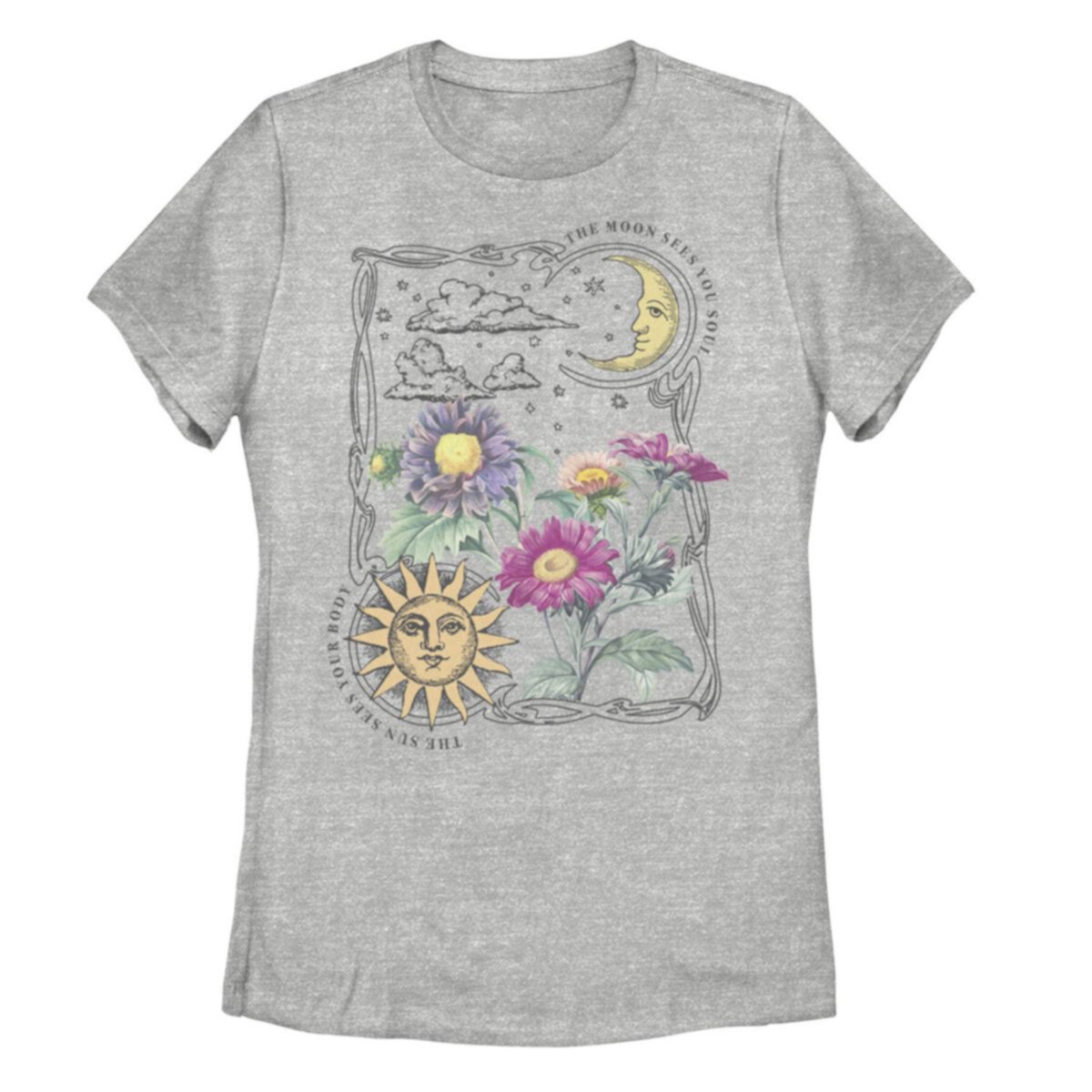 Юниорская футболка с рисунком Fifth Sun Sun & Moon Galactic Flowers FIFTH SUN