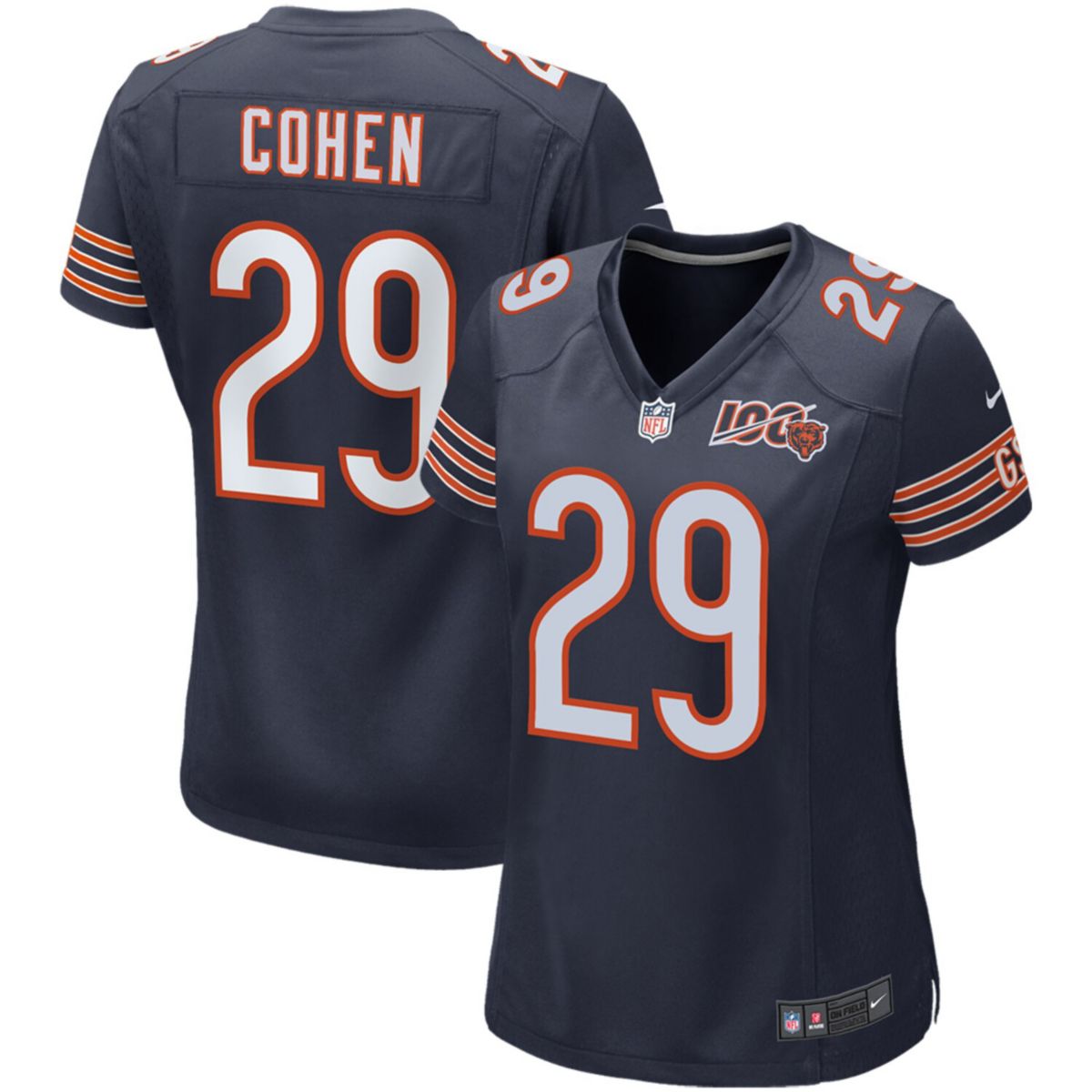 Women's Nike Tarik Cohen Navy Chicago Bears 100th Season Game Jersey Nike