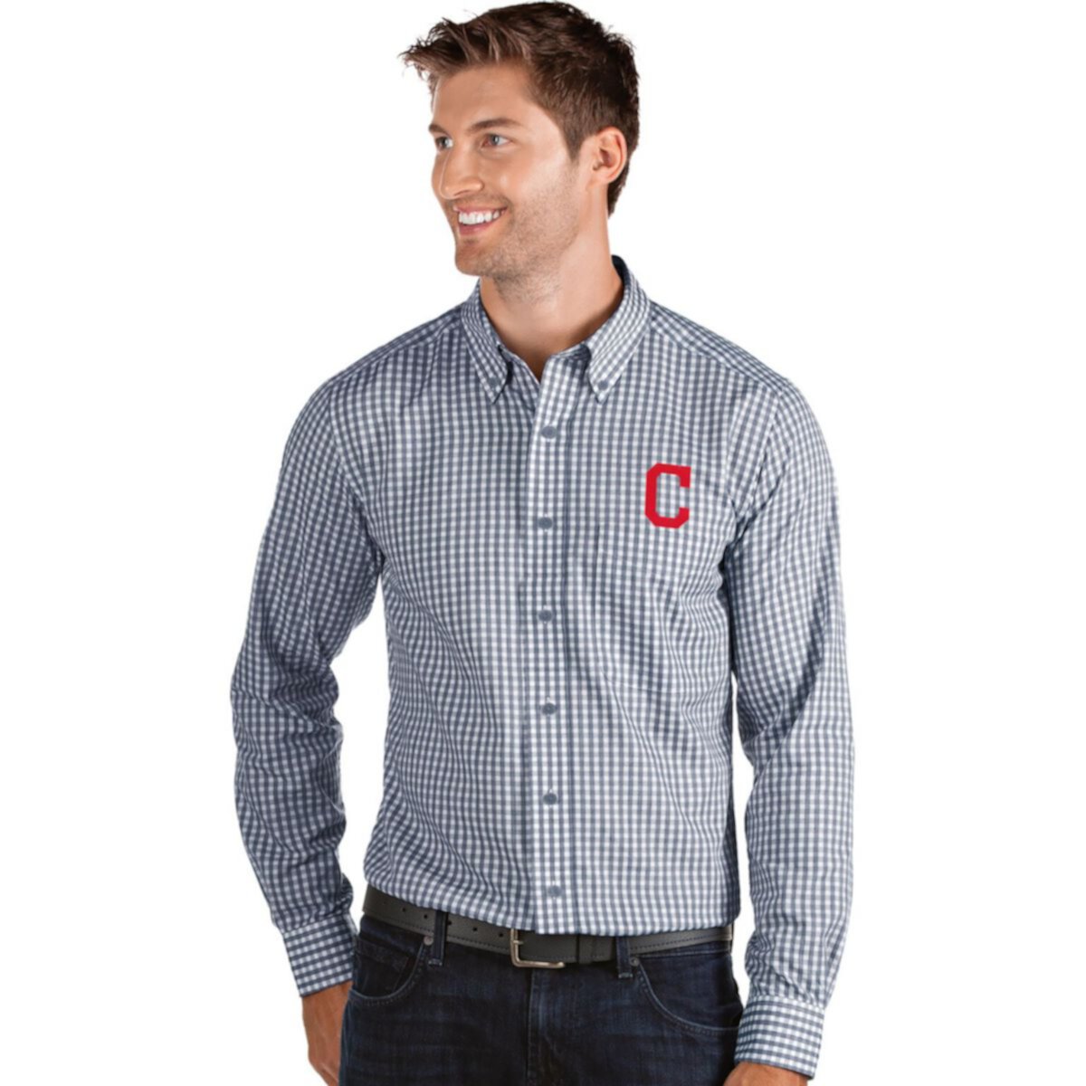 Мужская тканая классическая рубашка Cleveland Indians MLB