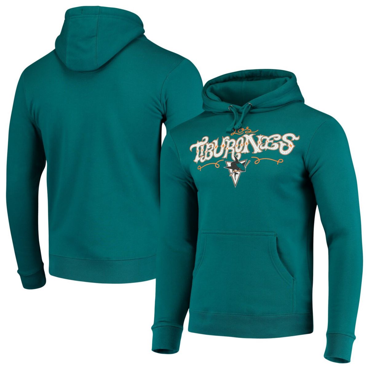 Мужской пуловер с капюшоном San Jose Sharks Los Tiburones с логотипом Fanatics Fanatics