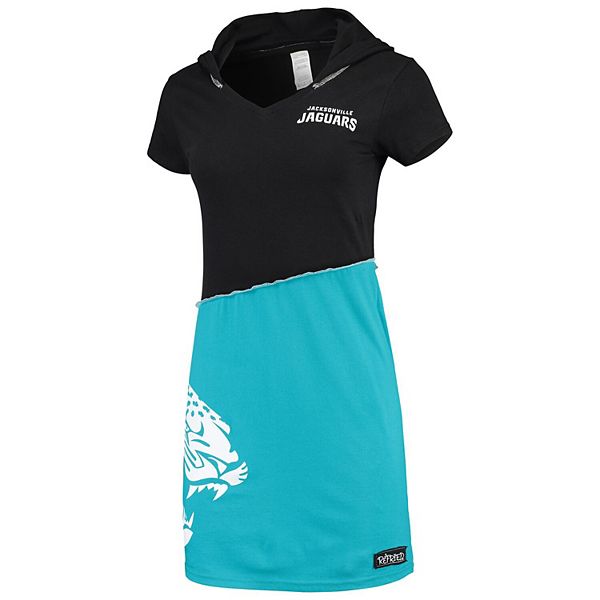 Женская черно-бирюзовая худи-платье Refried Apparel Jacksonville Jaguars из органического хлопка Refried Apparel