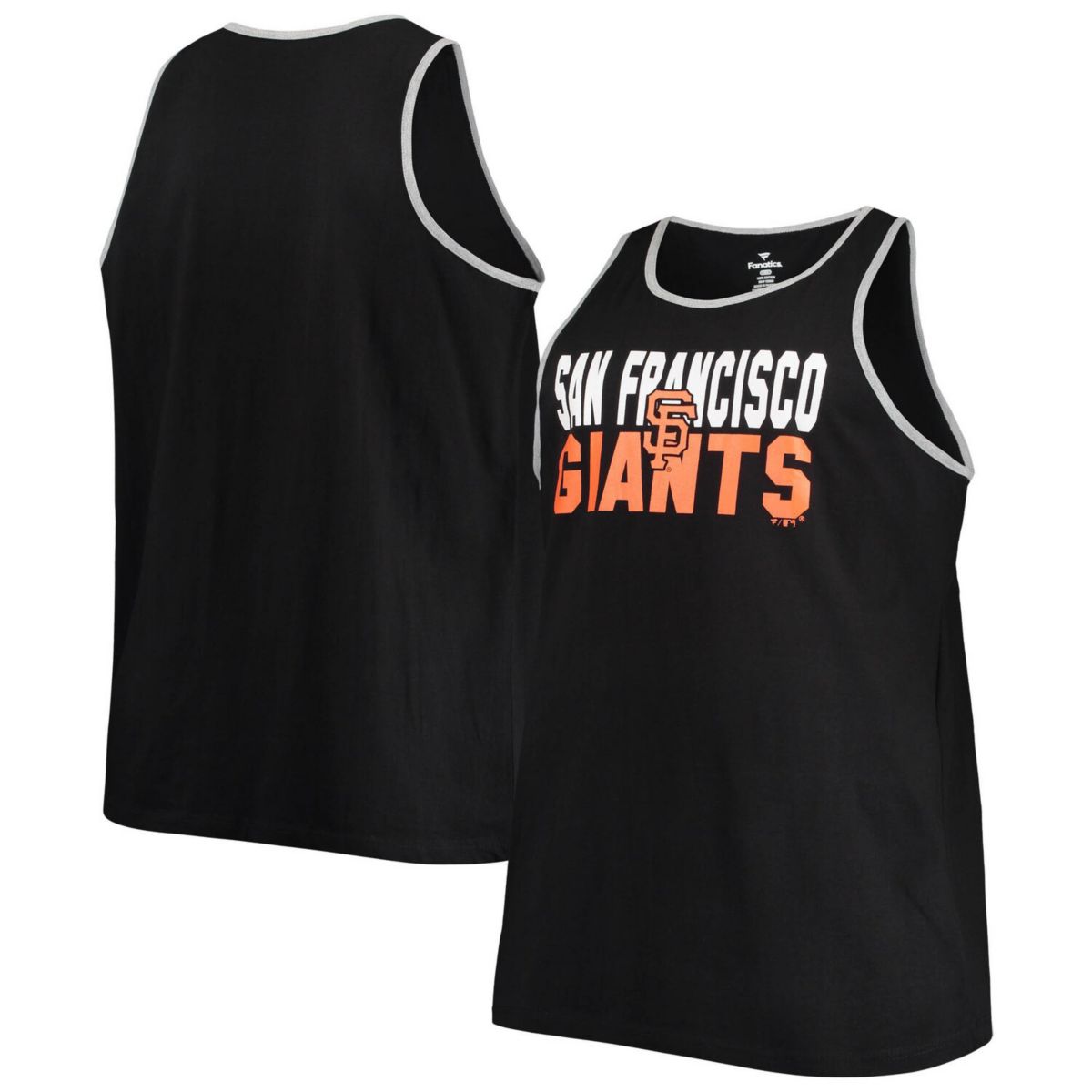 Men's Fanatics Branded Black/Gray San Francisco Giants Big & Tall Muscle Tank Top Fanatics