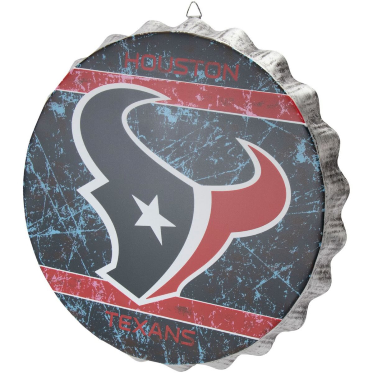 Houston Texans Distressed Logo Bottle Cap Sign Unbranded