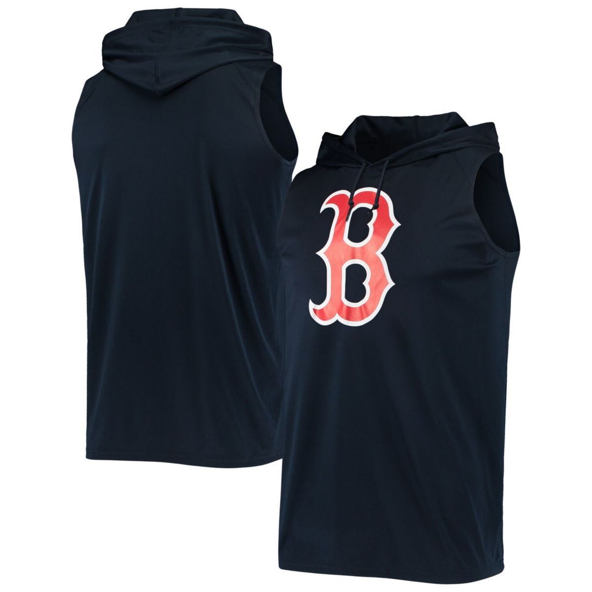 Мужской пуловер без рукавов с вышивкой темно-синего цвета Boston Red Sox с капюшоном Stitches