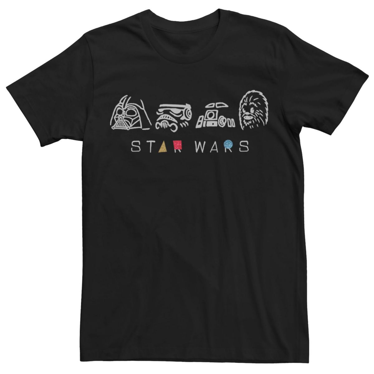 Мужская футболка с геометрическим рисунком Star Wars Group Shot Star Wars