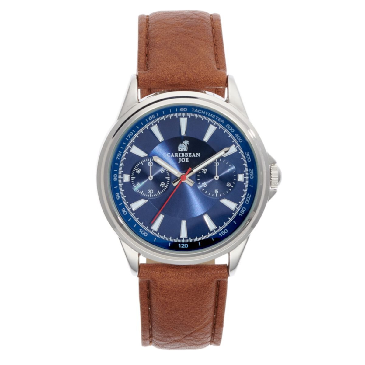 Мужские часы с коричневым ремешком серебристого цвета Caribbean Joe - CJ7108SL Caribbean Joe