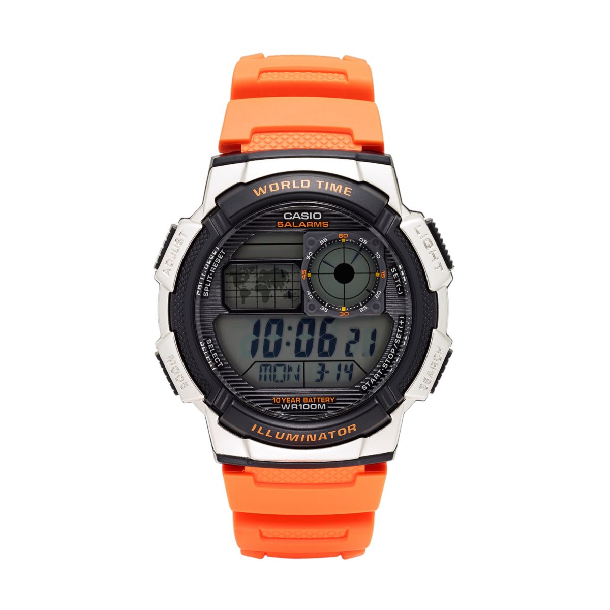 Мужские часы с цифровым хронографом Casio World Time - AE1000W-4BVCF Casio