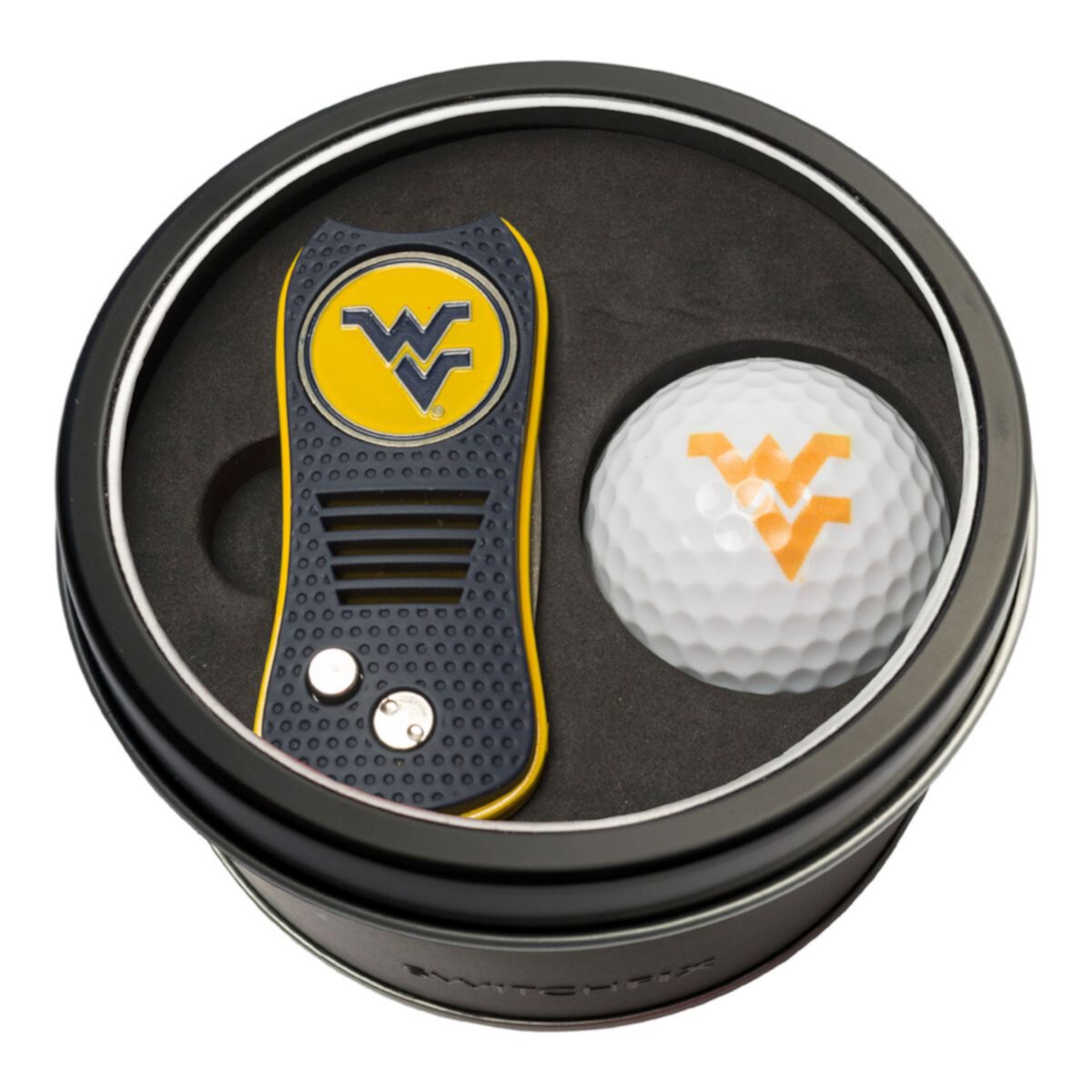 Набор инструментов и мячей для гольфа Team Golf West Virginia Mountaineers Switchfix Divot Team Golf