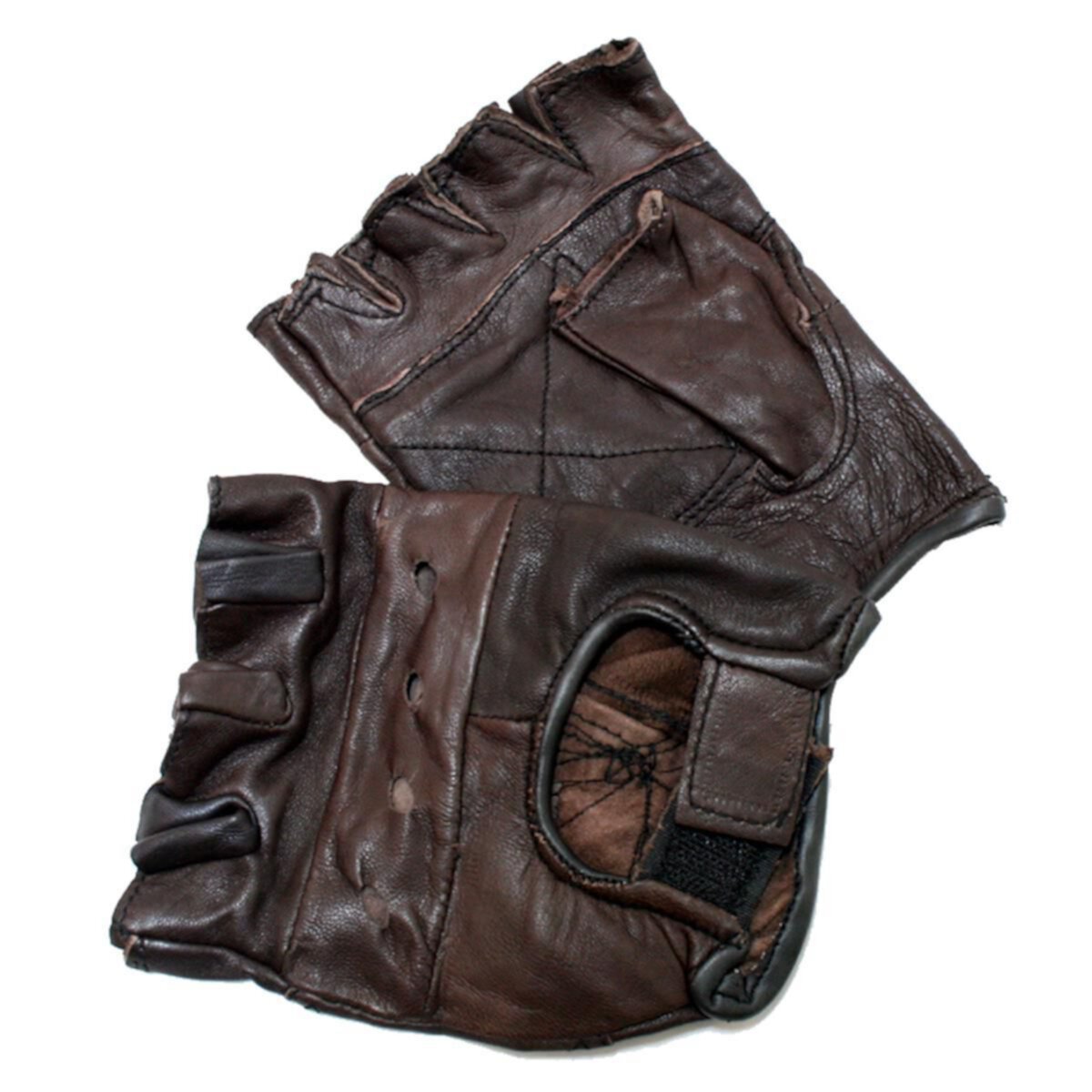 Кожаные перчатки без пальцев Shelter 280-XXL, 2XL — коричневые Shelter