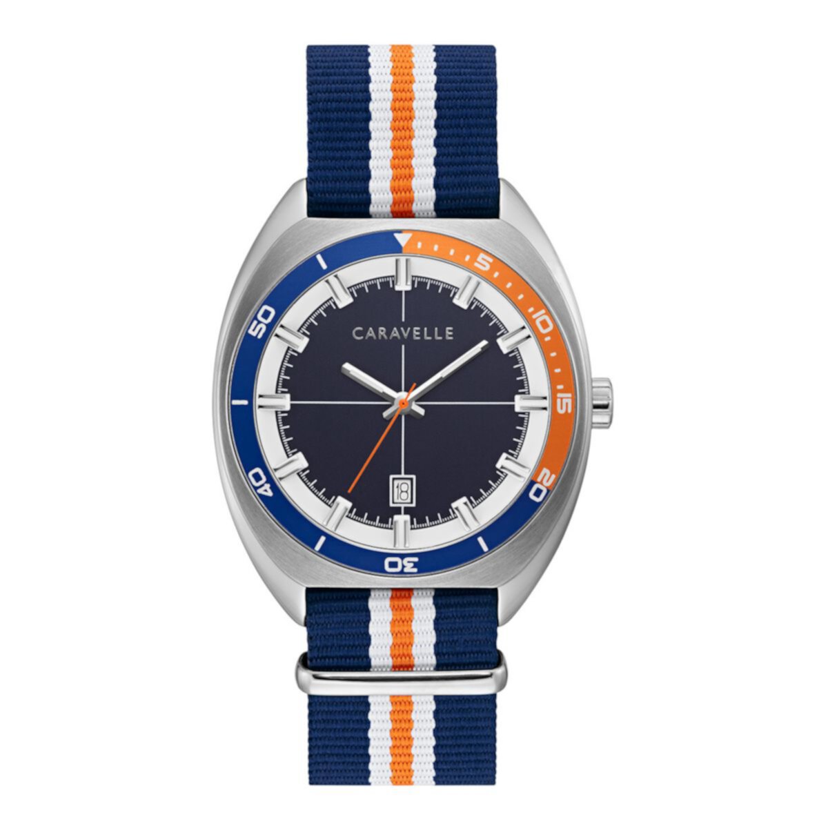Мужские часы Caravelle by Bulova с синим / оранжевым нейлоновым ремешком - 43B166 Caravelle
