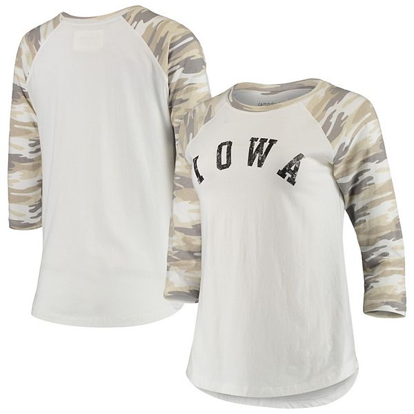 Женская Футболка Camp David Boyfriend Baseball Raglan с 3/4 рукавами Iowa Hawkeyes Camp David