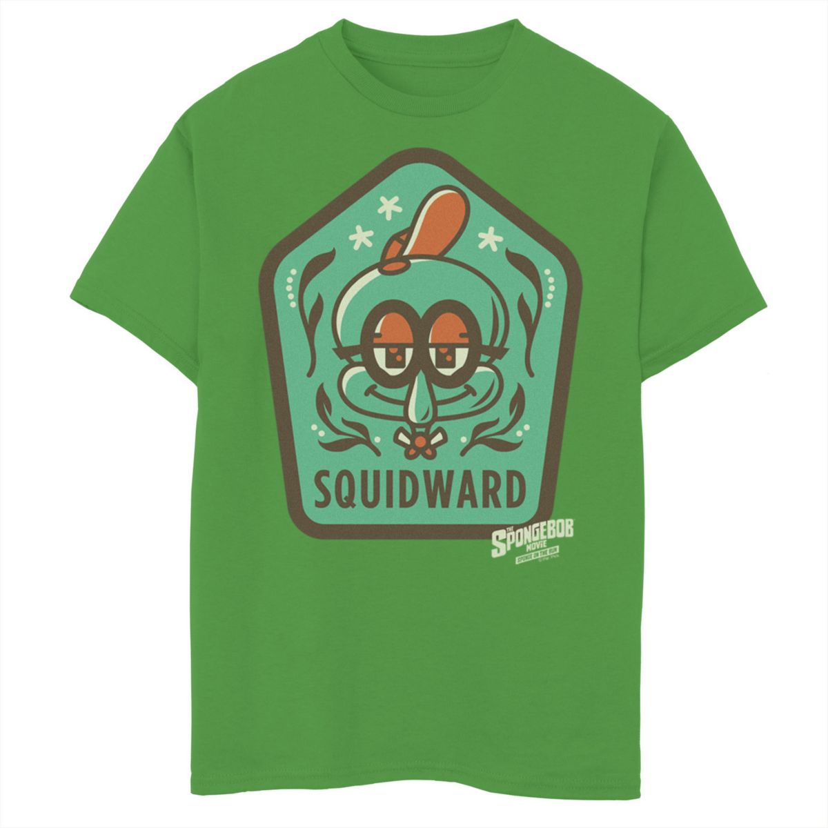 Мальчиковый Джерси Nickelodeon SpongeBob SquarePants: Sponge On The Run Squidward Patch Graphic Tee Nickelodeon