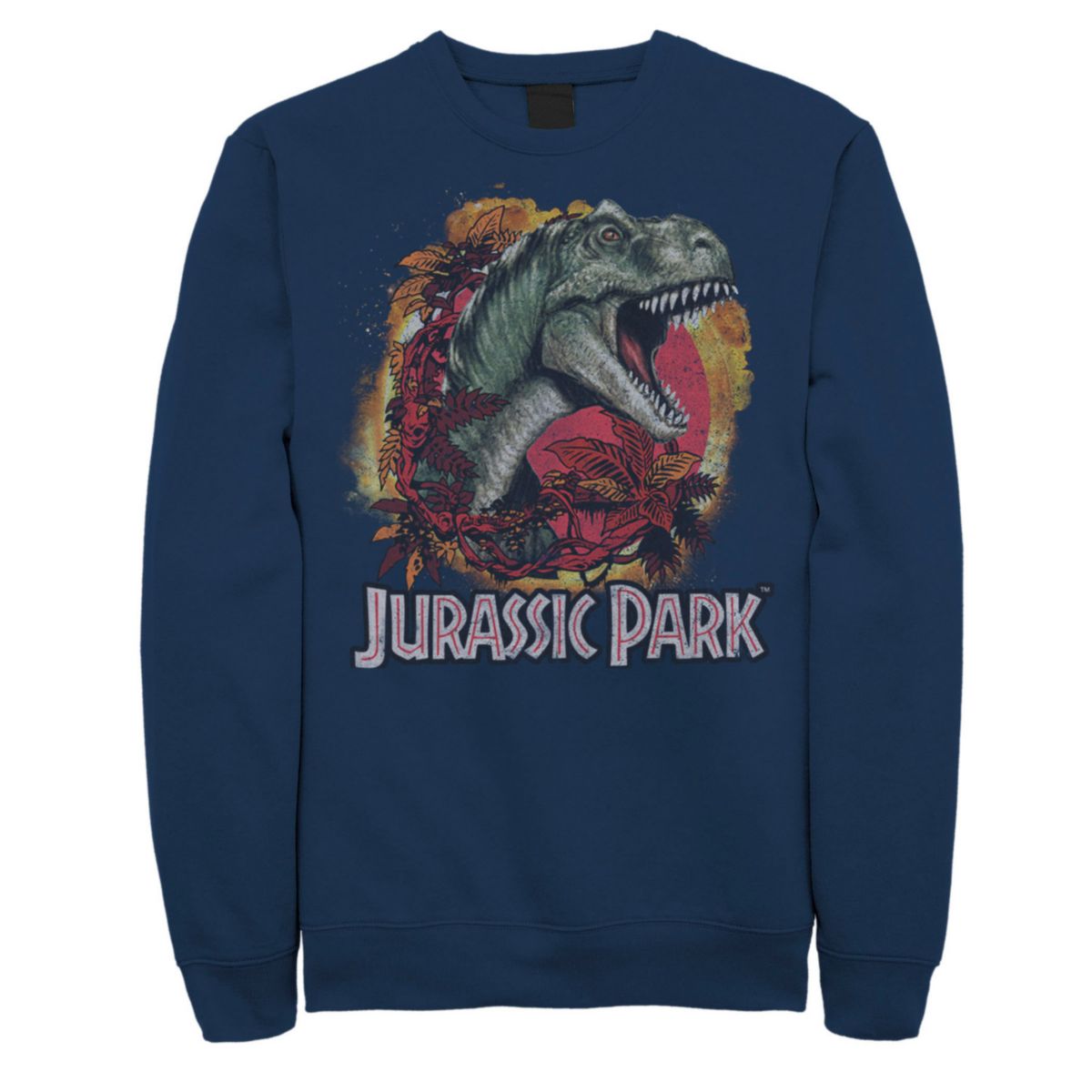 Мужской флисовый пуловер с логотипом Jurassic Park T-Rex Explosion Tropical с графическим рисунком Jurassic World