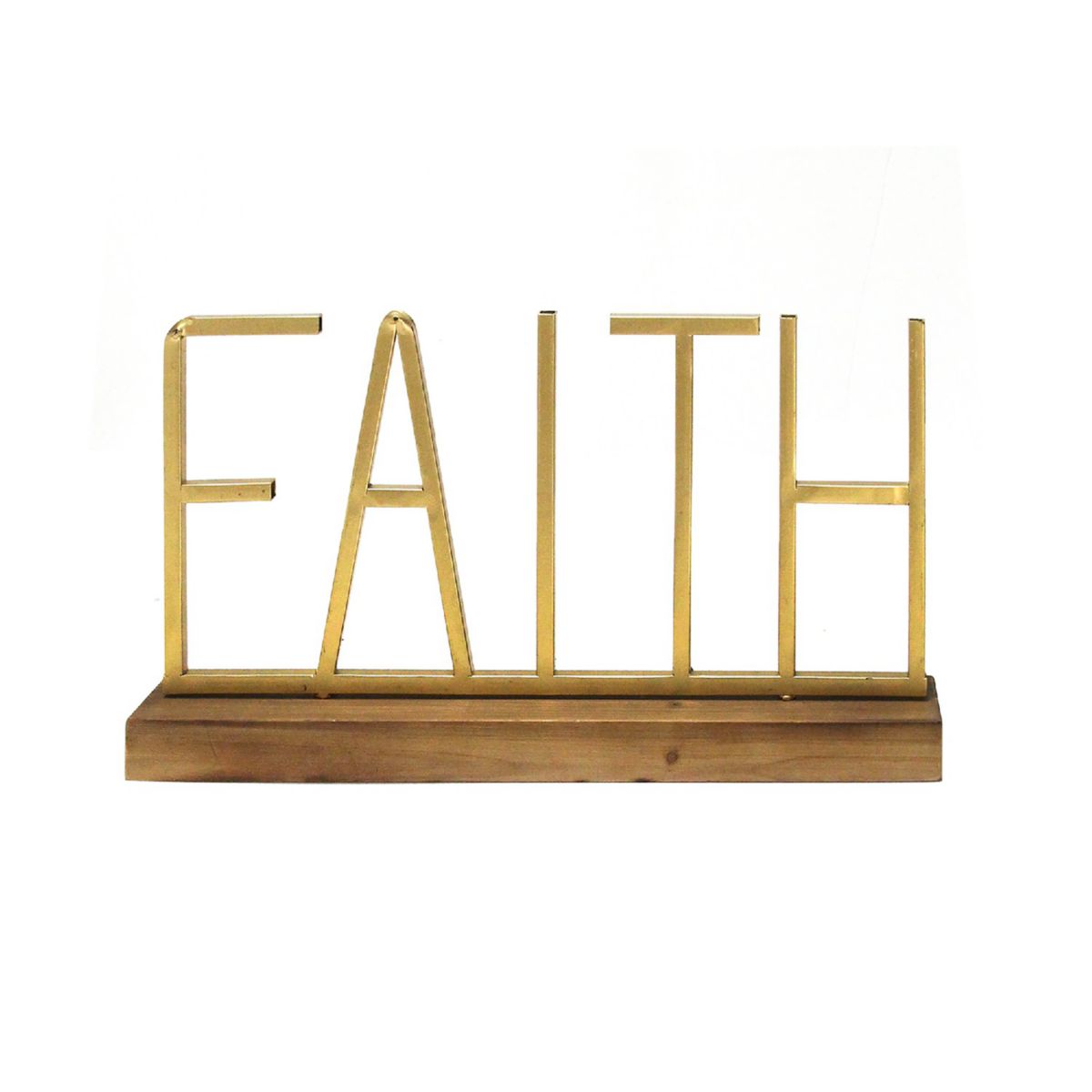 Настольный декор Faith, 23 см высотой, золотой, металл и дерево Stratton Home Décor