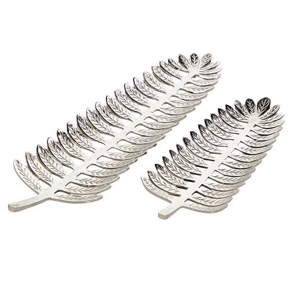 Stella & Eve Aluminum Leaf Decorative Tray 2-piece Set Stella & Eve